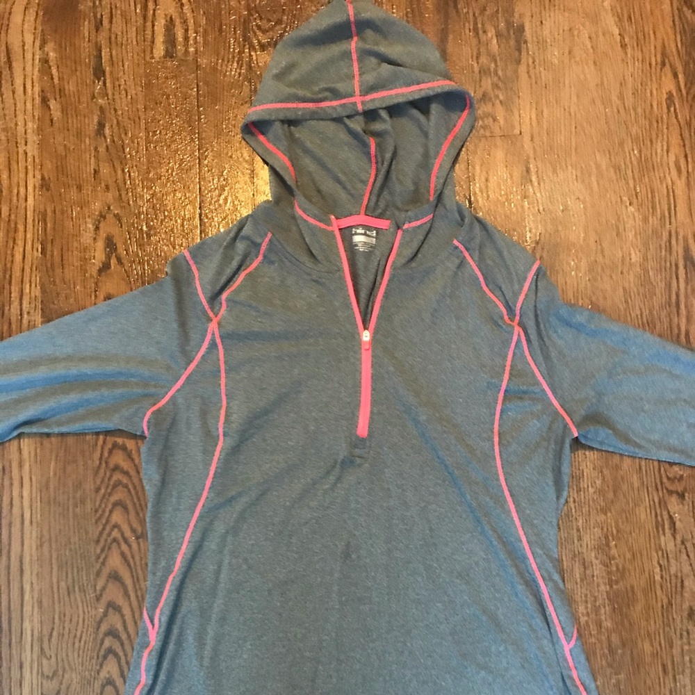 Half-zip hoodie with thumb holes